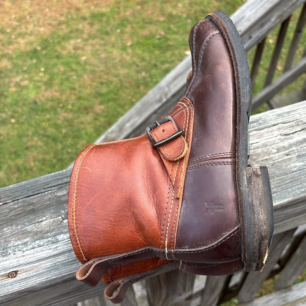 Frye Boots Womens 8 Brown Veronica Duck Engineer Shearling Lined Packer Pull On - Picture 9 of 15